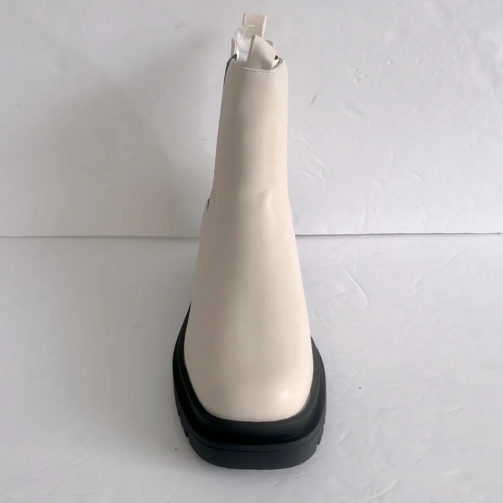 Women Lug Sole Platform Ankle Boot Combat Comfortable Chelsea Booties Size 8 NIB - Picture 5 of 8